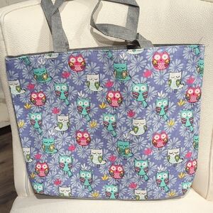 Owl Patterned Tote Bag - Multicolor